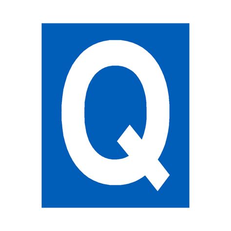Blue Letter Q Sticker Safety Uk