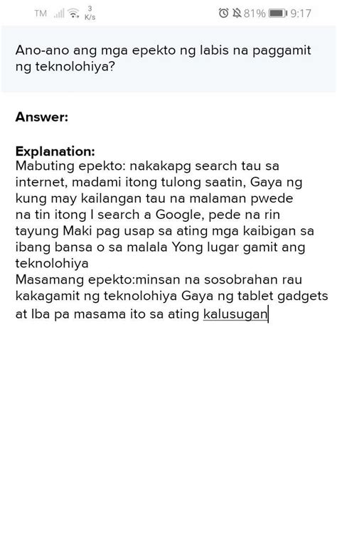 Mga Mabuti At Masamang Epekto Ng Teknolohiya Teknogaeri