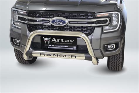 Ford Ranger Next Gen Nudge Bar W Oval Cross Member Stainless Fits All