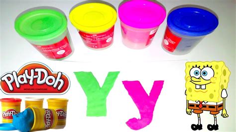 Abc Play Doh Letters Y Play Doh Alphabert With Spongebob Youtube