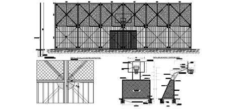 Fence Section Construction And Installation Cad Drawing Details Dwg