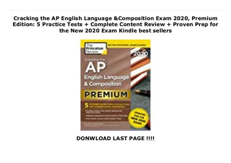 Cracking The Ap English Language And Composition Exam 2020 Premium Edi