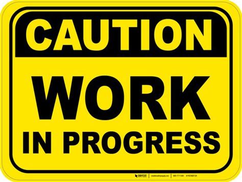 Caution Work In Progress Floor Sign Work In Progress Work In