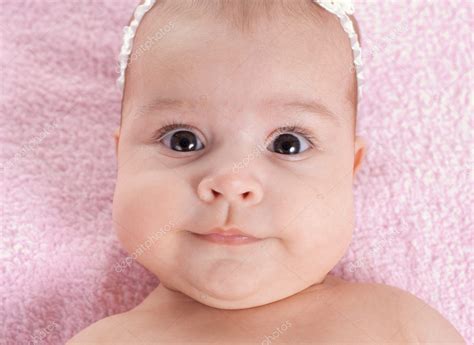 Adorable 3 Months Baby Girl Closeup Portrait — Stock Photo © Andrey
