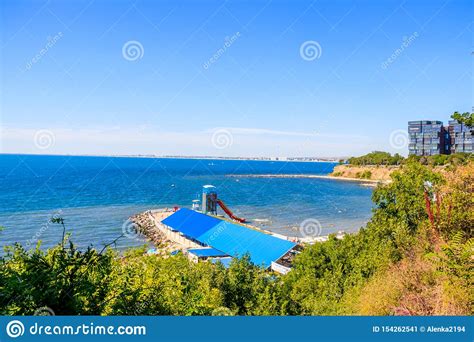 Black Sea In Anapa Russian South Sea In Clear Weather Blue Ocean
