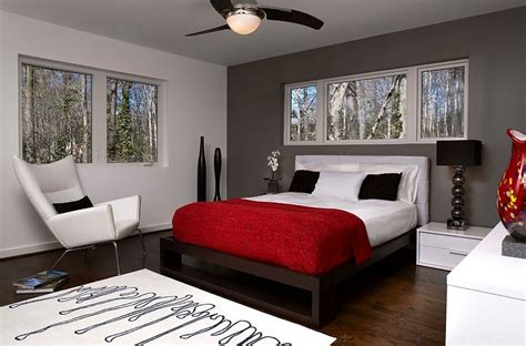 Browse 155 photos of dark grey accent wall. Polished Passion: 19 Dashing Bedrooms in Red and Gray!