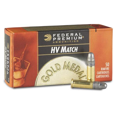 Federal Gold Medal 22lr High Velocity Match Solid 40 Grain 50