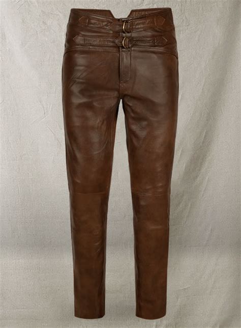 Spanish Brown Jim Morrison Leather Pants Made To Measure Custom Jeans