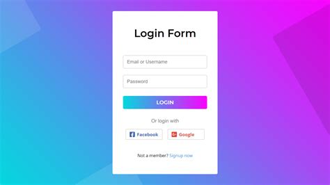 Animated Login Form Using Html Css And Javascript