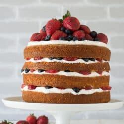 Vanilla And Fresh Berry Naked Cake