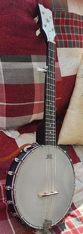 Dean Backwoods 5 String Satin Mini Banjo Black W Pearloid Reverb