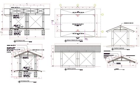Truss Span Roof House Construction Plan Dwg File Cadbull