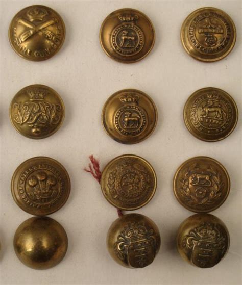 66 British Military Buttons Antique Collection England
