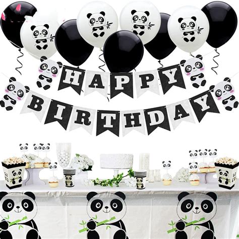 Panda Party Decorations Supplies Birthday Banner Panda Balloons Cake