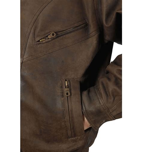 Mens Brown Buff Leather Blouson From Simons Leather