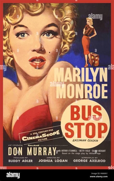 Film Retro Vintage Poster De Star De Cinéma Américain Avec Marilyn Monroe En 1956 Film Bus