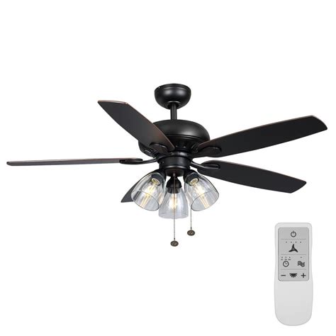 It requires just the 2 wires for power (black & white), but. Hampton Bay Rockport 52 in. LED Matte Black Ceiling Fan ...