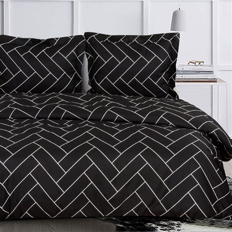 Ntbay Black Microfiber Modern And Contemporary Duvet Cover Set And Reviews
