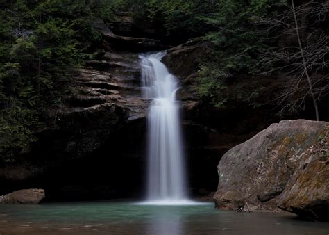 Lower Falls At Old Mans Cave Hocking Hills Ohio Oc 5369 X 3830