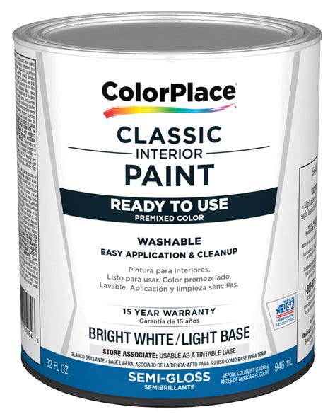 Colorplace Classic Interior Wall And Trim Paint Semi Gloss Bright White