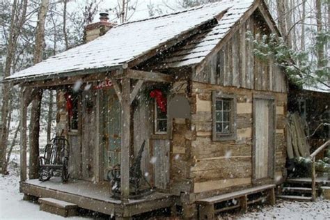 Winter Christmas Cabin Cabins Pinterest