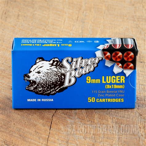 Silver Bear 9mm Luger 115 Grain Fmj 500 Rounds