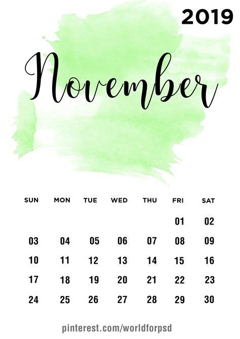 November 2019 Calendar Design Calendar Calendarideas Newyear