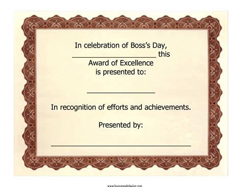 Printable Boss S Day Certificates Template Printable Templates Free