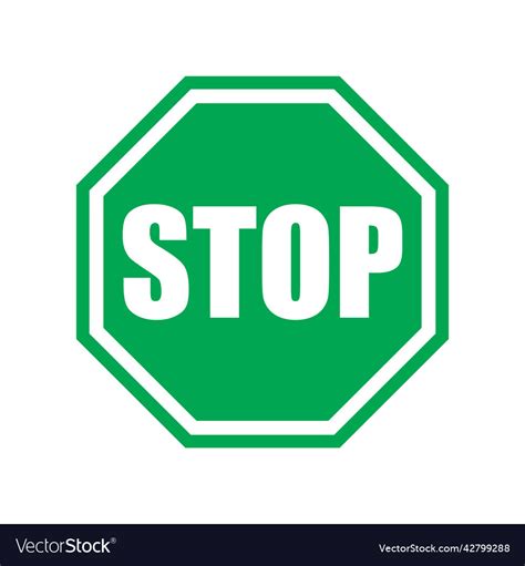 Green Stop Sign Or Logo Royalty Free Vector Image