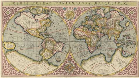 Ancient Mercators Map Of The World 1587 Extremely Rare Etsy