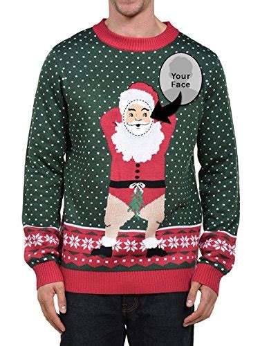 Tipsy Elves Mens Face Swap Christmas Sweater Ugly Christmas Sweater