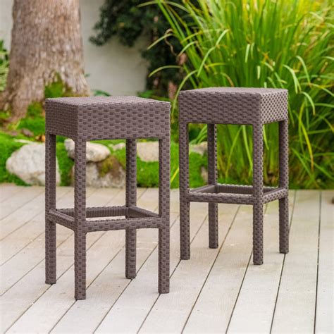 28 Inch Outdoor Backless Bar Stools Set Of 2 Nh053932 Noble House