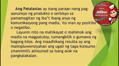 Pagbibigay Ng Panuto At Paghahambing Ng Ibat Ibang Patalastas Grade 4