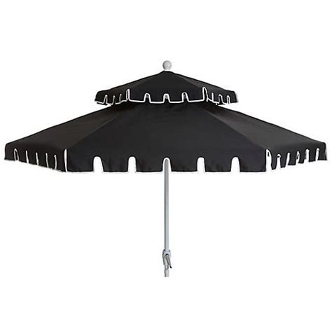Poppy Two-Tier Patio Umbrella, Black | Patio umbrella, Rectangular patio umbrella, Umbrella