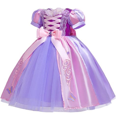 2022 ديزني الأميرة رابونزيل تأثيري فستان للأطفال الفتيات متشابكة زي حفلة الاطفال كرنفال رابونزيل
