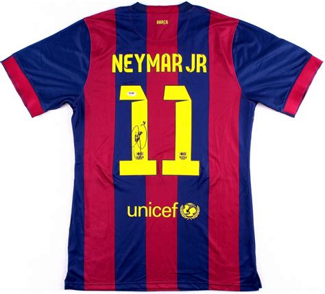 Neymar Signed Barcelona Nike Authentic Soccer Jersey Psa Loa