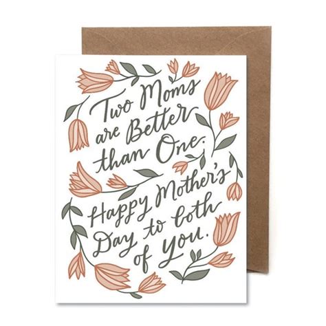 Two Moms Mothers Day Card Etsy