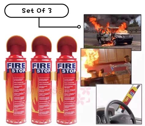 Set Of 3 Original Car Fire Stop Fire Extinguisher Mini Fire