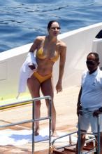 Katharine Mcphee Takes A Dip In The Ocean While Relaxing On A Yacht