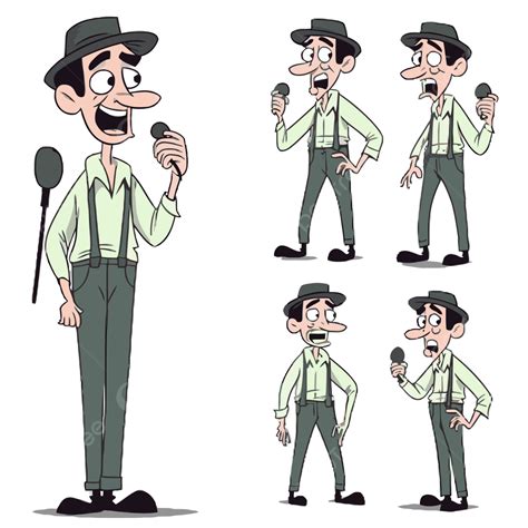 Komedian Clipart Animator Model Karakter Animasi Kartun Dalam Berbagai