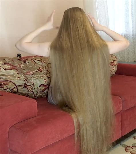 Video Blonde Rapunzels Sofa Realrapunzels Long Thick Hair Very