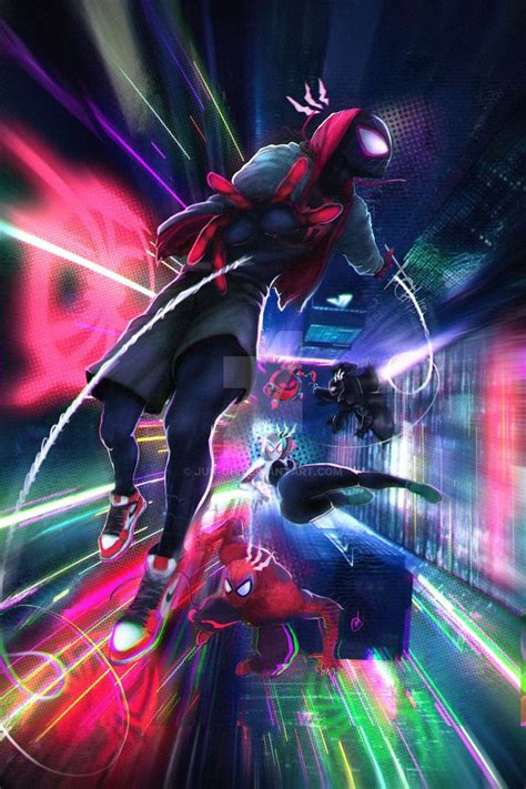 Spiderman Into The Spiderverse Fan Art By Jun Oh Marvel Universe Art