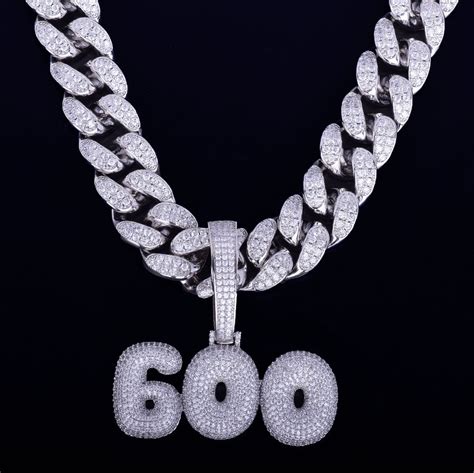 With 20mm Cuban Chain Custom Name Glisten Letters Chain Pendants