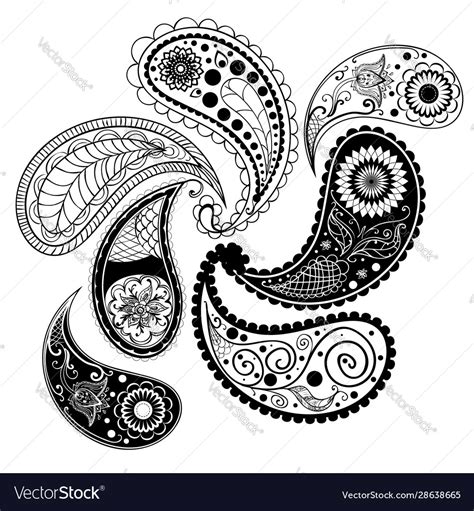Intricate Paisley Pattern Design Royalty Free Vector Image