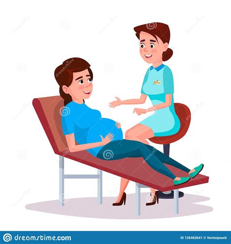 Cartoon Prenatal Doctor Consultatio Stock Illustration Illustration