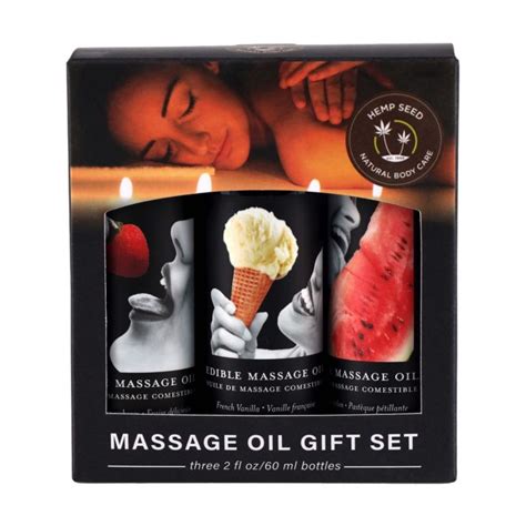earthly body edible massage oil t set 2 oz original set