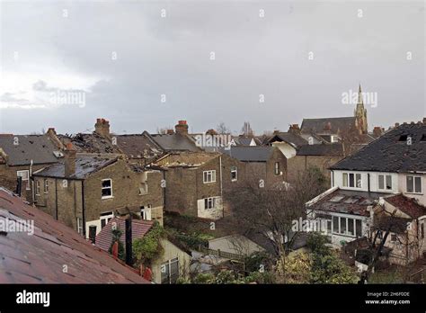 Damaged Houses On Chamberlayne Road In Kensal Rise North West London