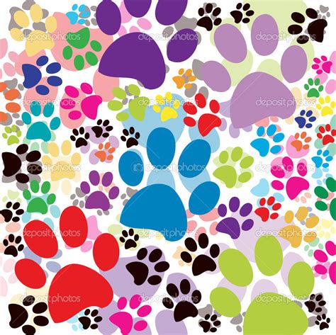 Download Paw Print Background With Colored Paws By Cfrye36