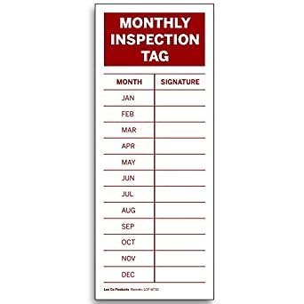 1.5 color coded month of the year labels. Amazon.com: Monthly Inspection Tag, 5 x 2 in. High ...