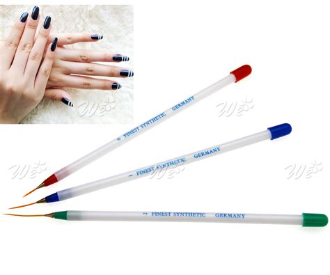 3 X Nail Art Drawing Painting Striping Brushes0 1 2for Acrylic Uv
